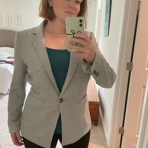 LOFT modern herringbone knit blazer